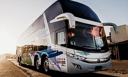 charter bus exterior view