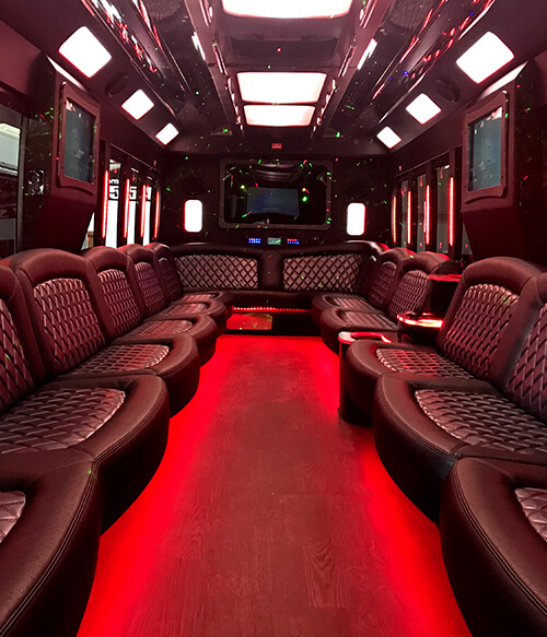 plasma tv on a limo bus